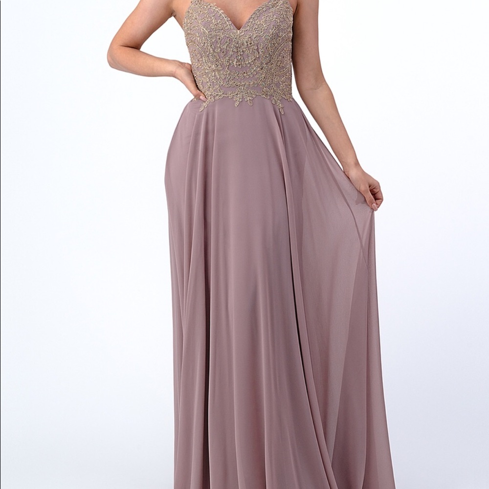 🆕PROM BRIDESMAIDS Embellished crepe chiffon gown